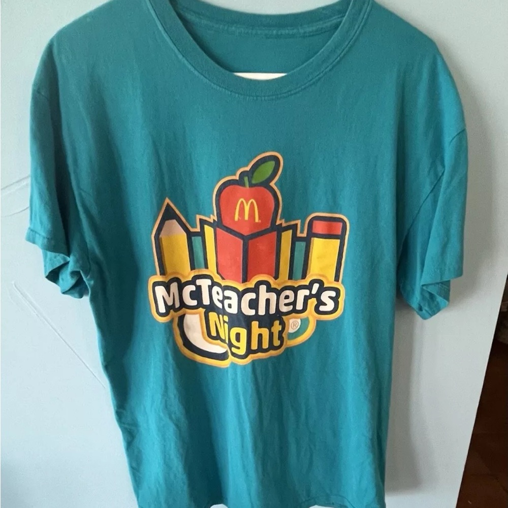 Vintage McDonald's L Teal ~ MC TEACHER'S NIGHT Heavy Cotton T-Shirt